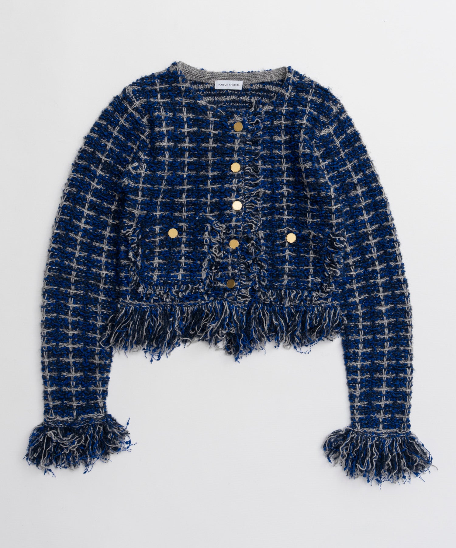 【26AUTUMN PRE-ORDER】Fringe Tweed Knit Cardigan