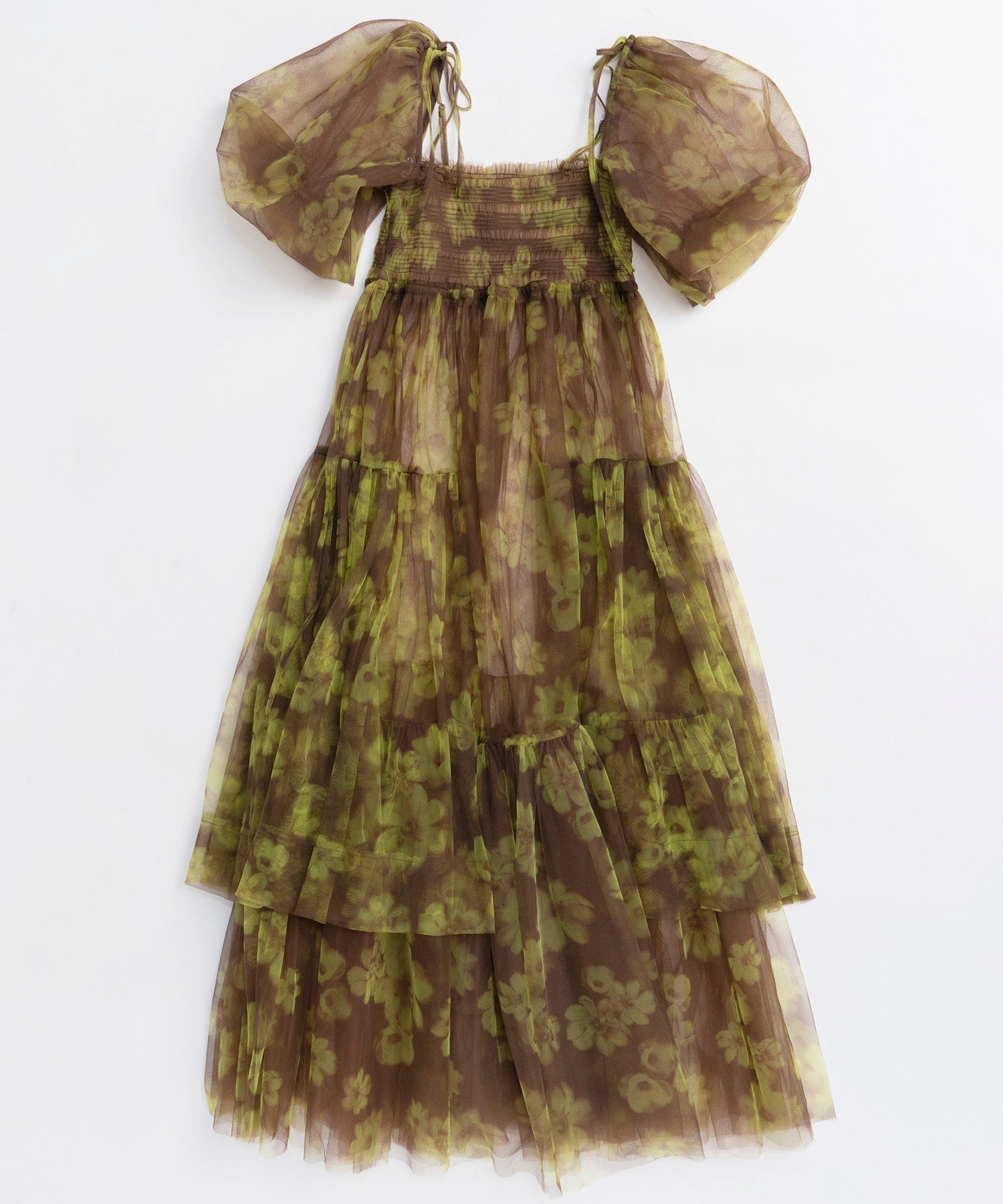 【25WINTER 2nd PRE-ORDER】2-way tulle Volume Flower Print Camisole Dress