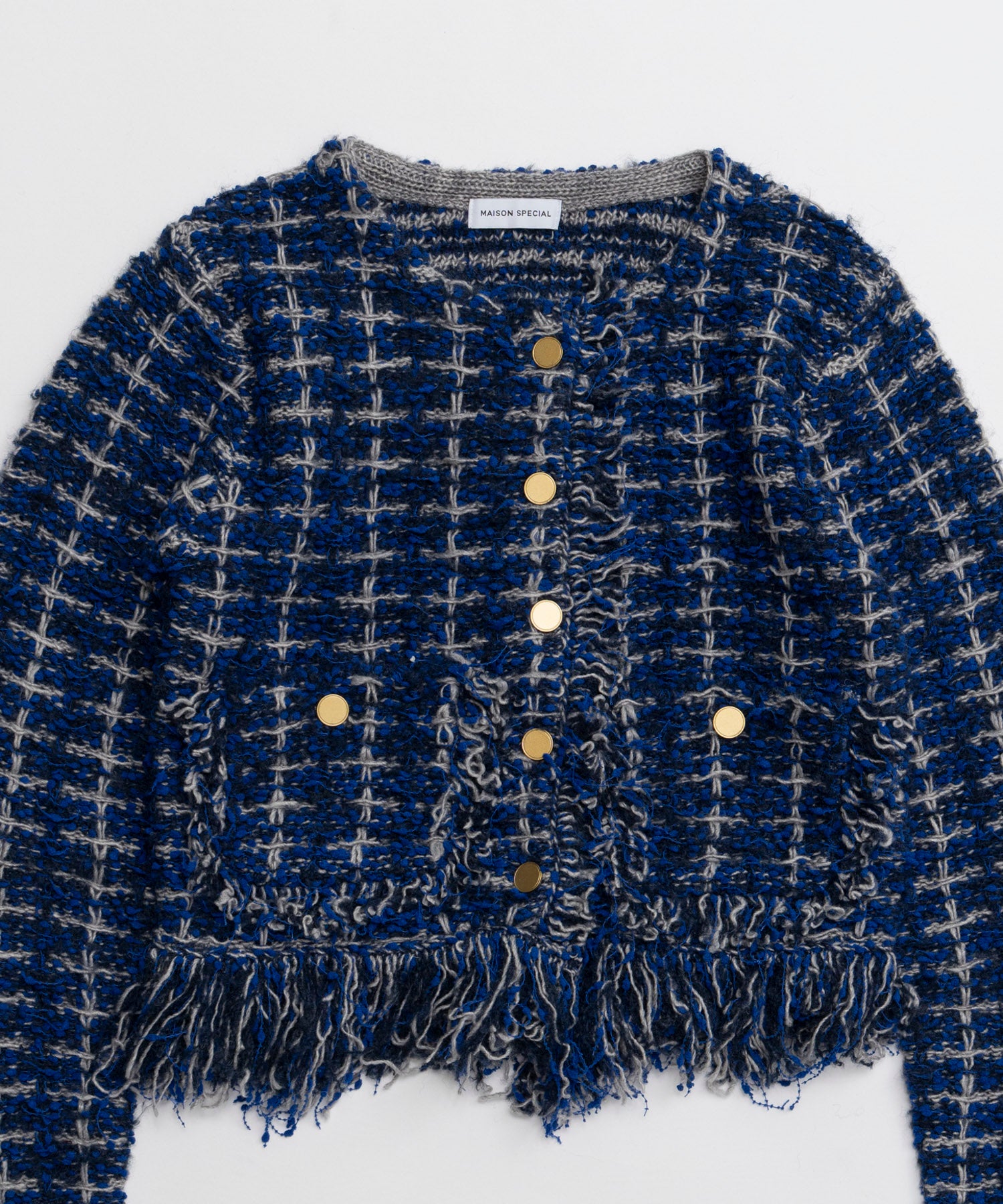 【26AUTUMN PRE-ORDER】Fringe Tweed Knit Cardigan