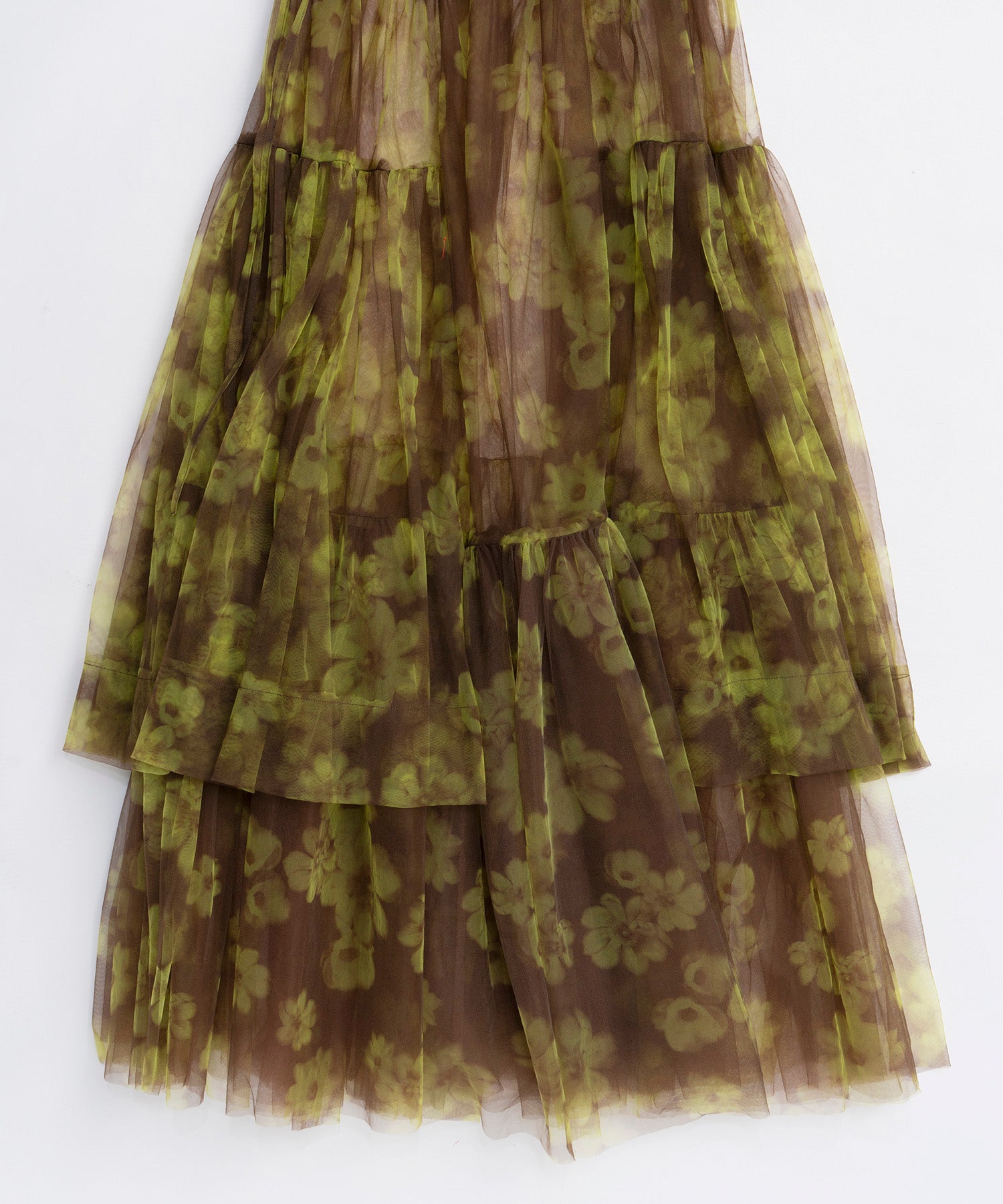 【25WINTER 2nd PRE-ORDER】2-way tulle Volume Flower Print Camisole Dress