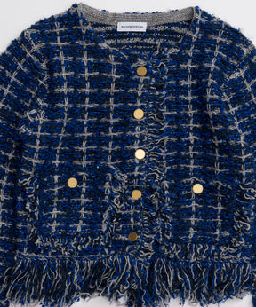 【26AUTUMN PRE-ORDER】Fringe Tweed Knit Cardigan