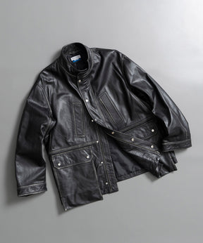 【SALE】Hand Rub-Off Buffalo Leather Prime-Over Hunting Stand Blouson