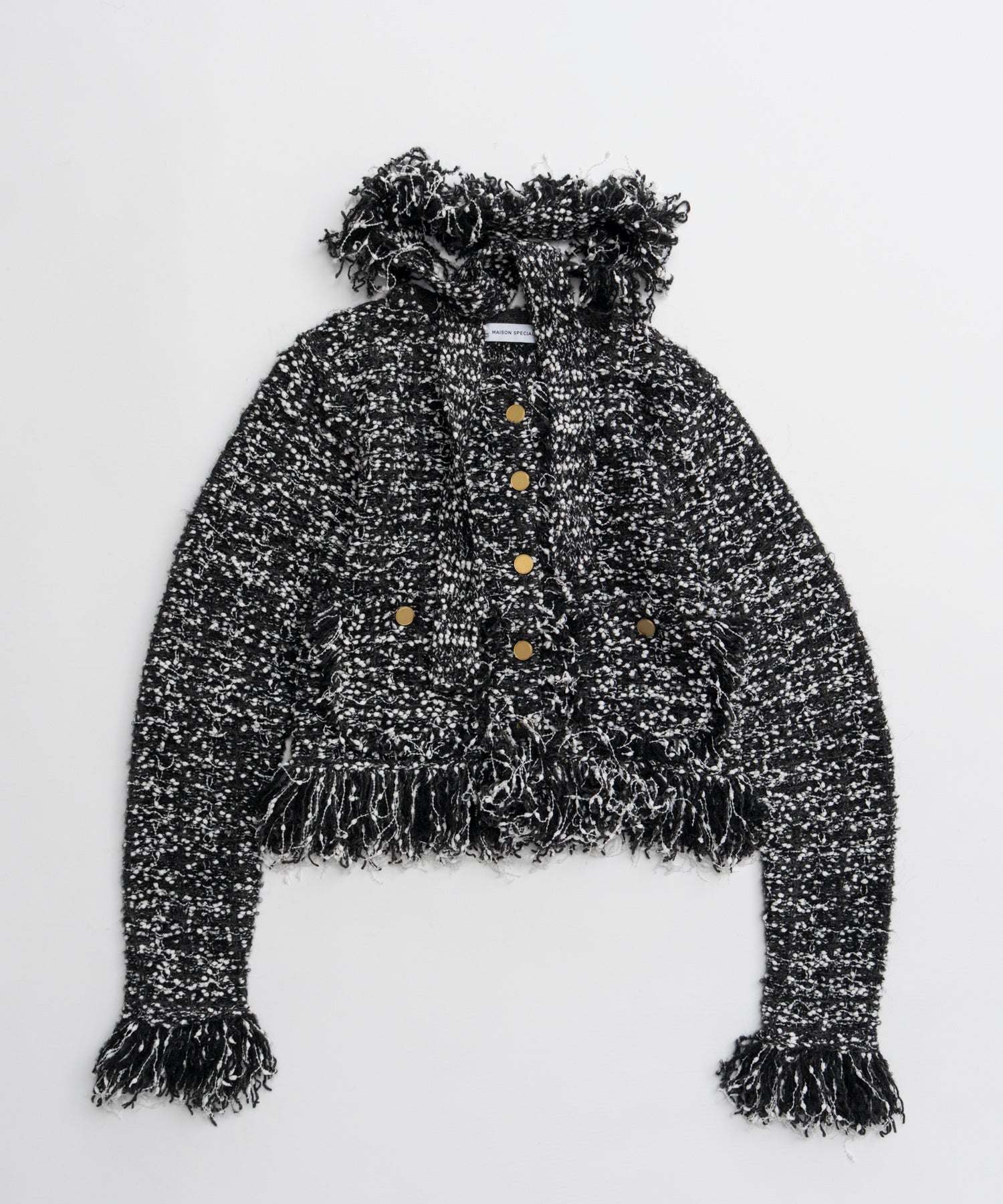 【26AUTUMN PRE-ORDER】Fringe Tweed Knit Cardigan