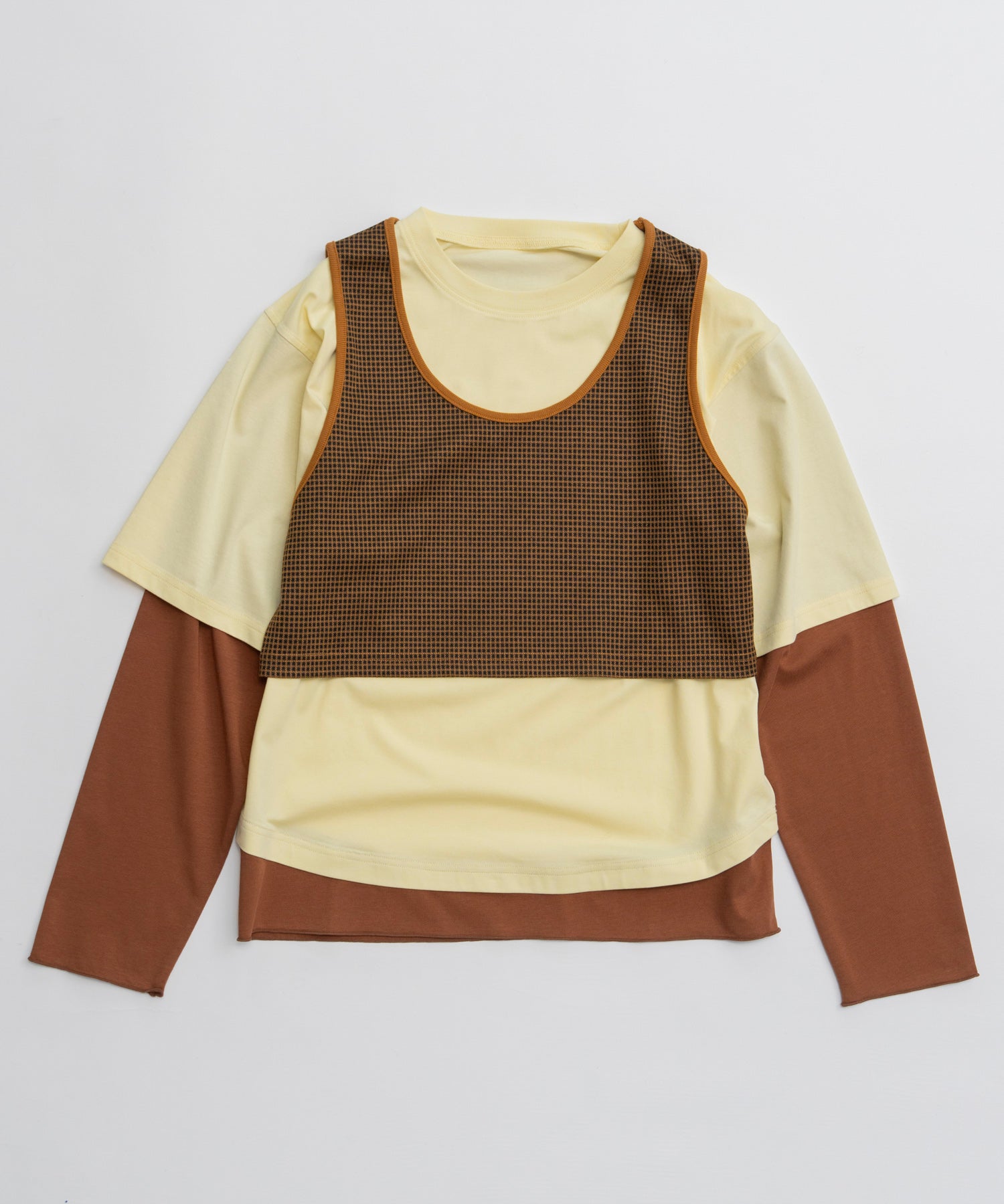 【26AUTUMN PRE-ORDER】Multi-Fabric Layered T-Shirt