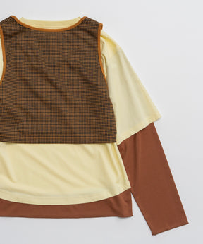 【26AUTUMN PRE-ORDER】Multi-Fabric Layered T-Shirt