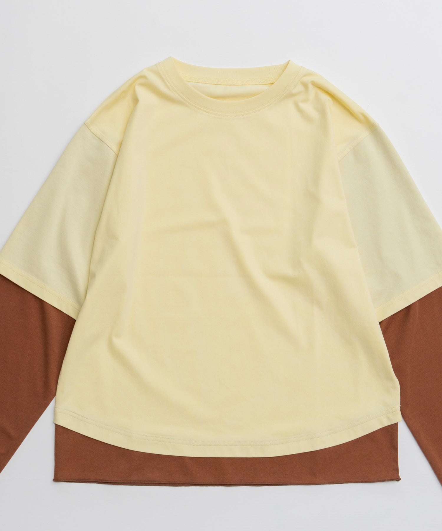 【26AUTUMN PRE-ORDER】Multi-Fabric Layered T-Shirt