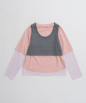 【26AUTUMN PRE-ORDER】Multi-Fabric Layered T-Shirt