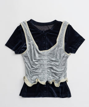【26AUTUMN PRE-ORDER】Layered Velour Top