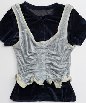 【26AUTUMN PRE-ORDER】Layered Velour Top