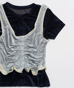 【26AUTUMN PRE-ORDER】Layered Velour Top