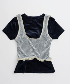 【26AUTUMN PRE-ORDER】Layered Velour Top