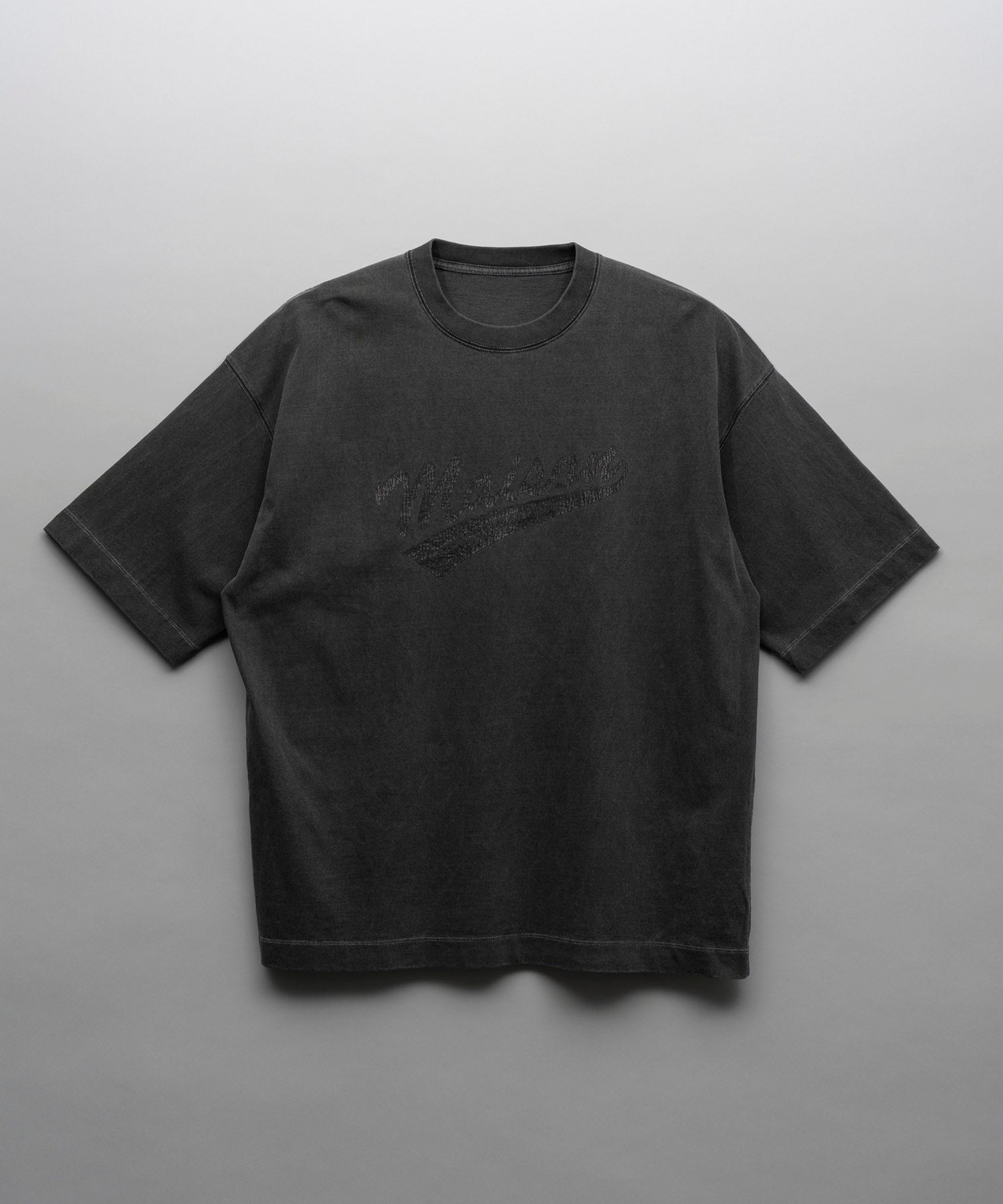 [24SS Pre-Order] COLLEGE Print Prime-Over Pigment Crew Neck T-Shirt