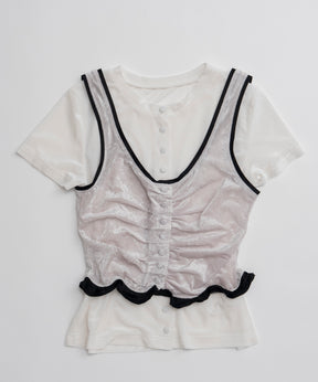 【26AUTUMN PRE-ORDER】Layered Velour Top