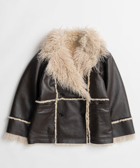 【26WINTER PRE-ORDER】Double-Breasted Vegan Shearling Coat