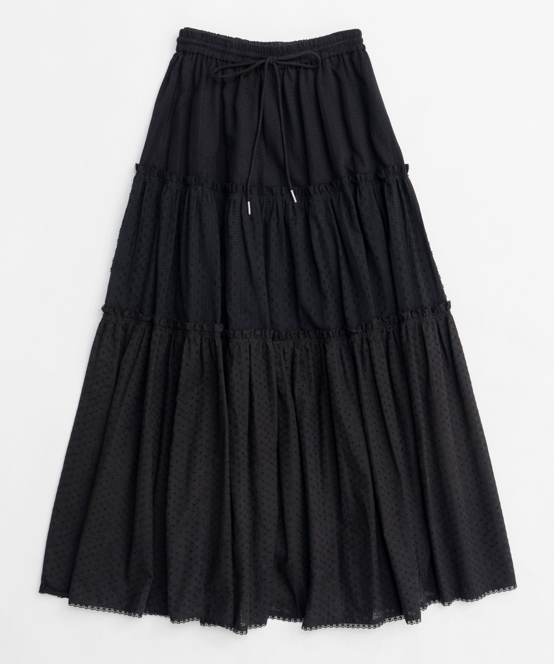 【25SPRING PRE-ORDER】Mixed Lace Tiered Skirt