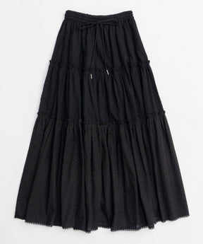 【25SPRING PRE-ORDER】Mixed Lace Tiered Skirt