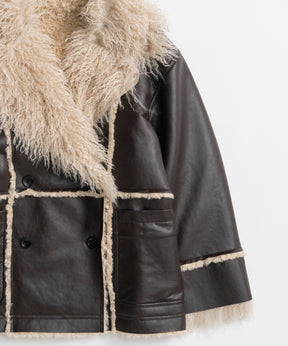 【26WINTER PRE-ORDER】Double-Breasted Vegan Shearling Coat