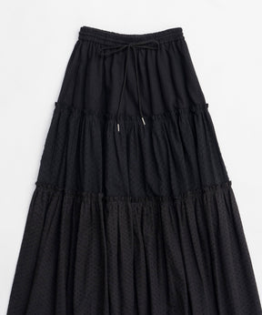 【25SPRING PRE-ORDER】Mixed Lace Tiered Skirt