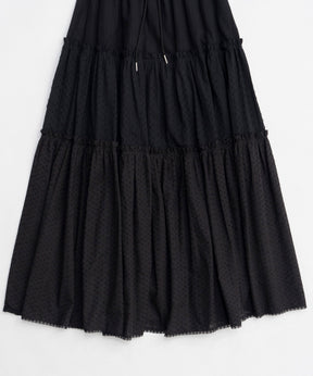 【25SPRING PRE-ORDER】Mixed Lace Tiered Skirt