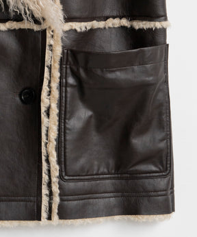 【26WINTER PRE-ORDER】Double-Breasted Vegan Shearling Coat