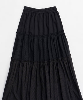 【25SPRING PRE-ORDER】Mixed Lace Tiered Skirt