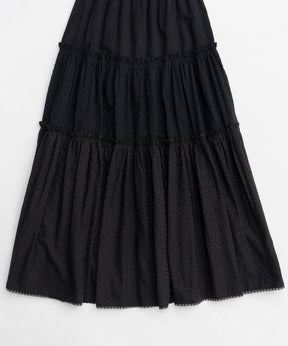 【25SPRING PRE-ORDER】Mixed Lace Tiered Skirt