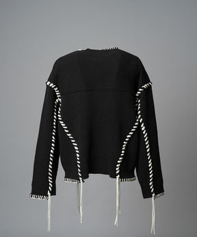 Gradation Short Length Prime-Over V-Neck Knit Pullover