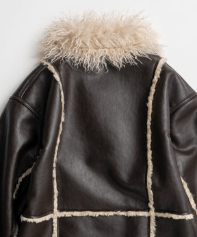 【26WINTER PRE-ORDER】Double-Breasted Vegan Shearling Coat