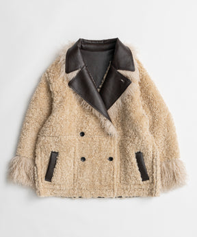 【26WINTER PRE-ORDER】Double-Breasted Vegan Shearling Coat
