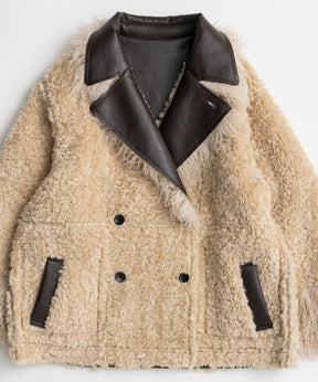 【26WINTER PRE-ORDER】Double-Breasted Vegan Shearling Coat