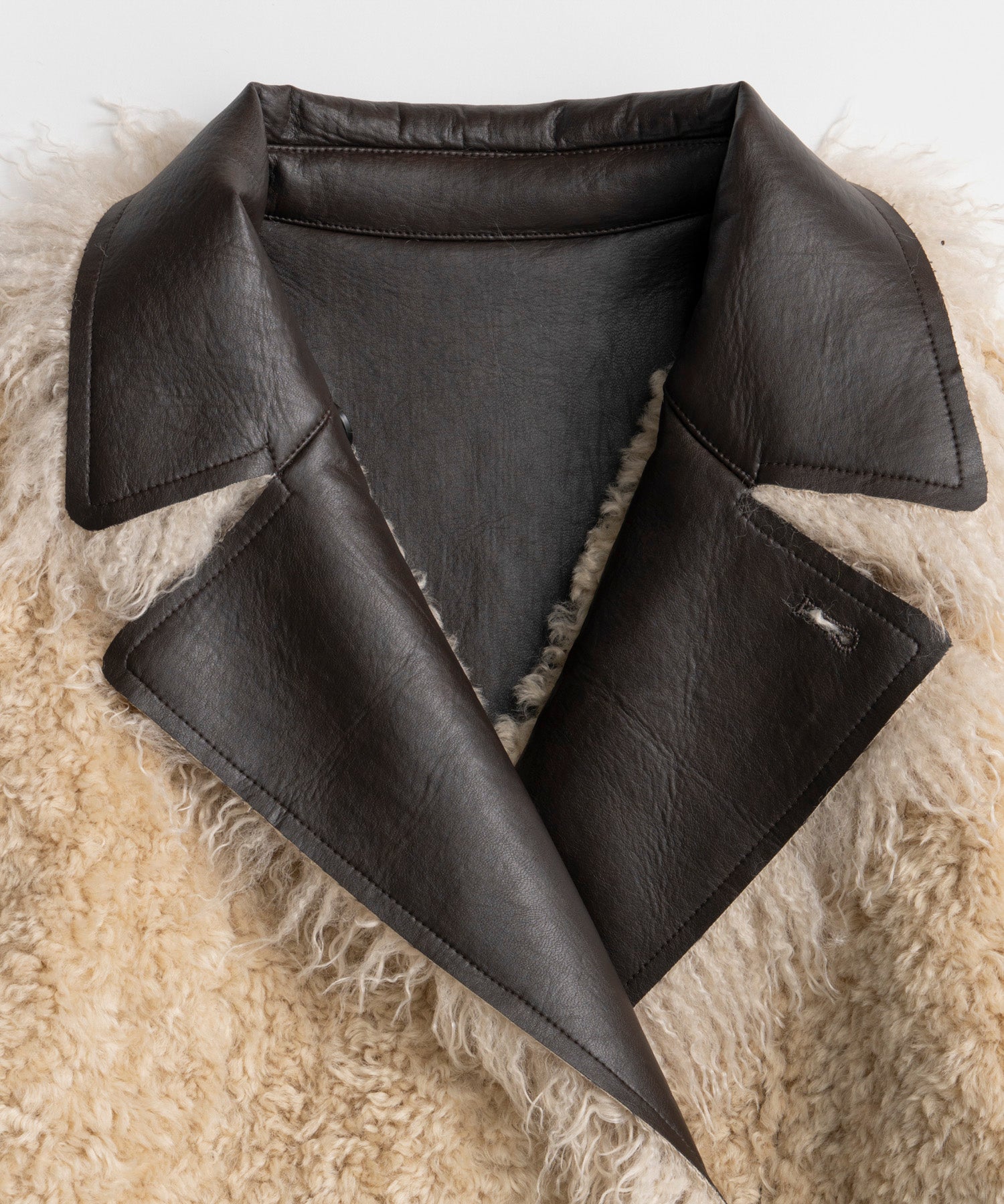 【26WINTER PRE-ORDER】Double-Breasted Vegan Shearling Coat