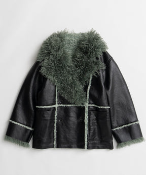 【26WINTER PRE-ORDER】Double-Breasted Vegan Shearling Coat