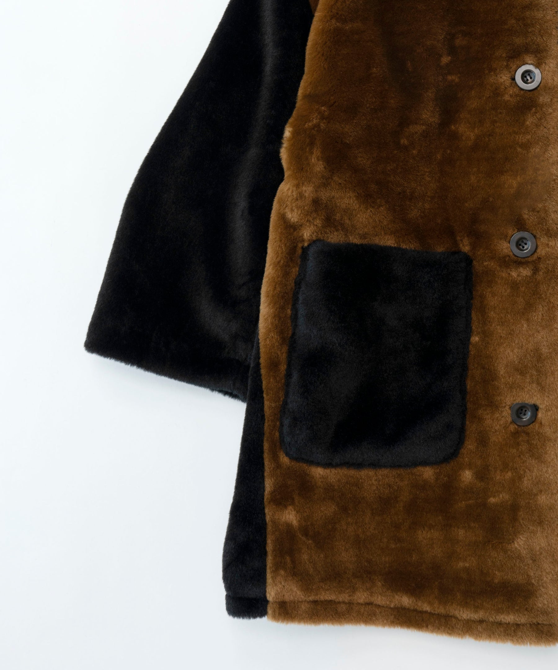 Bicolor Soutien Colored Fur Coat