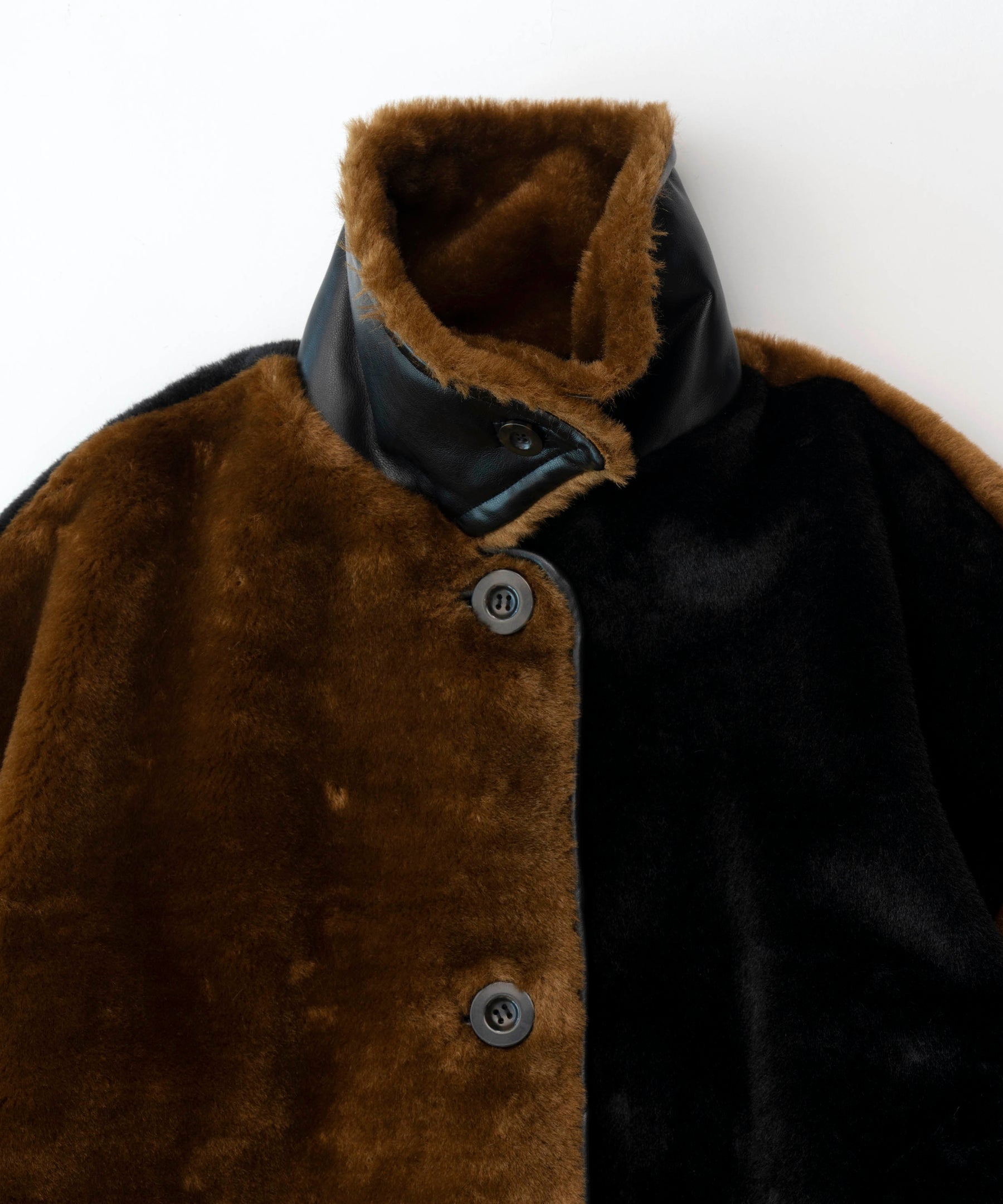 SALE】Bicolor Soutien Colored Fur Coat
