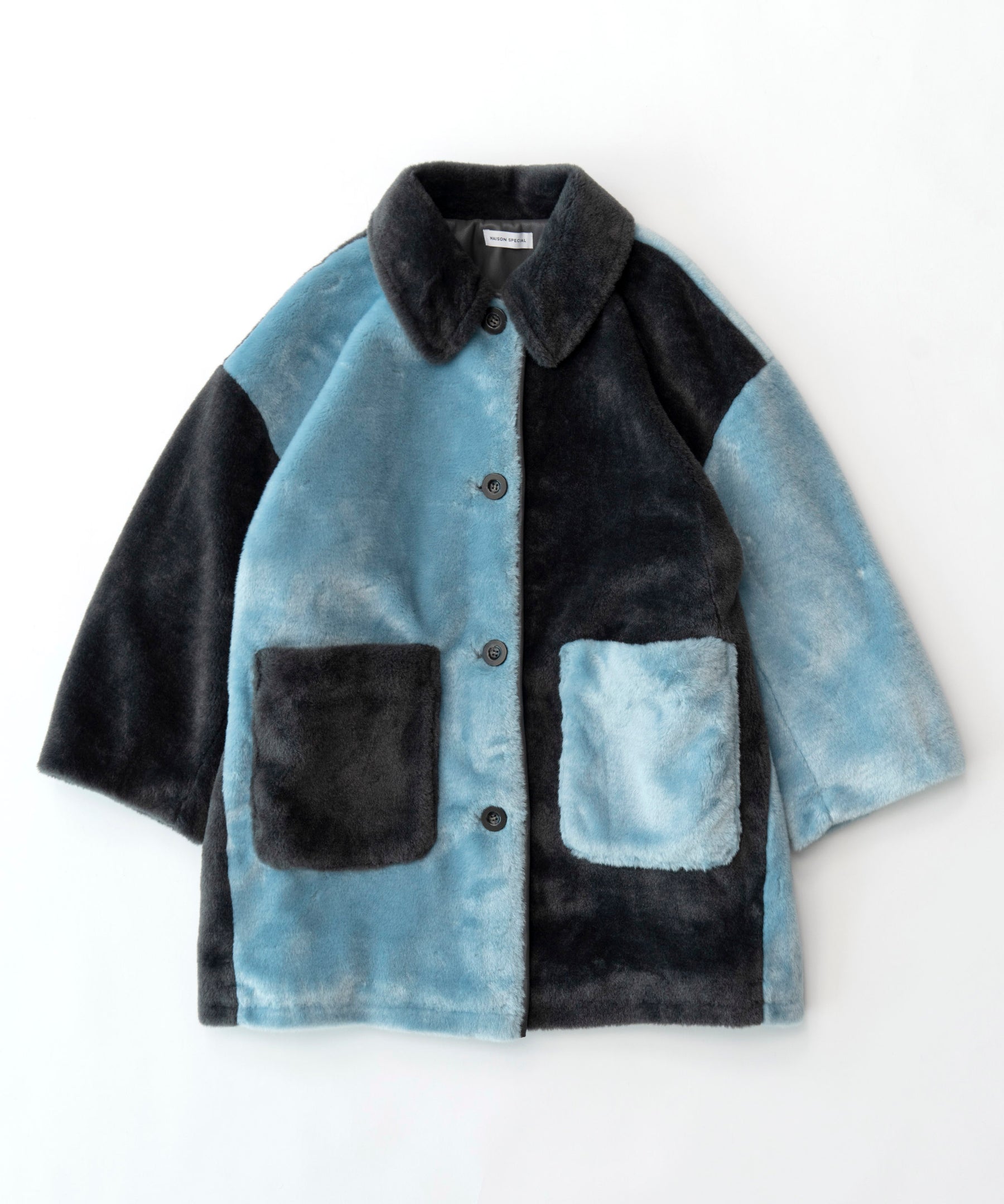 【SALE】Bicolor Soutien Colored Fur Coat