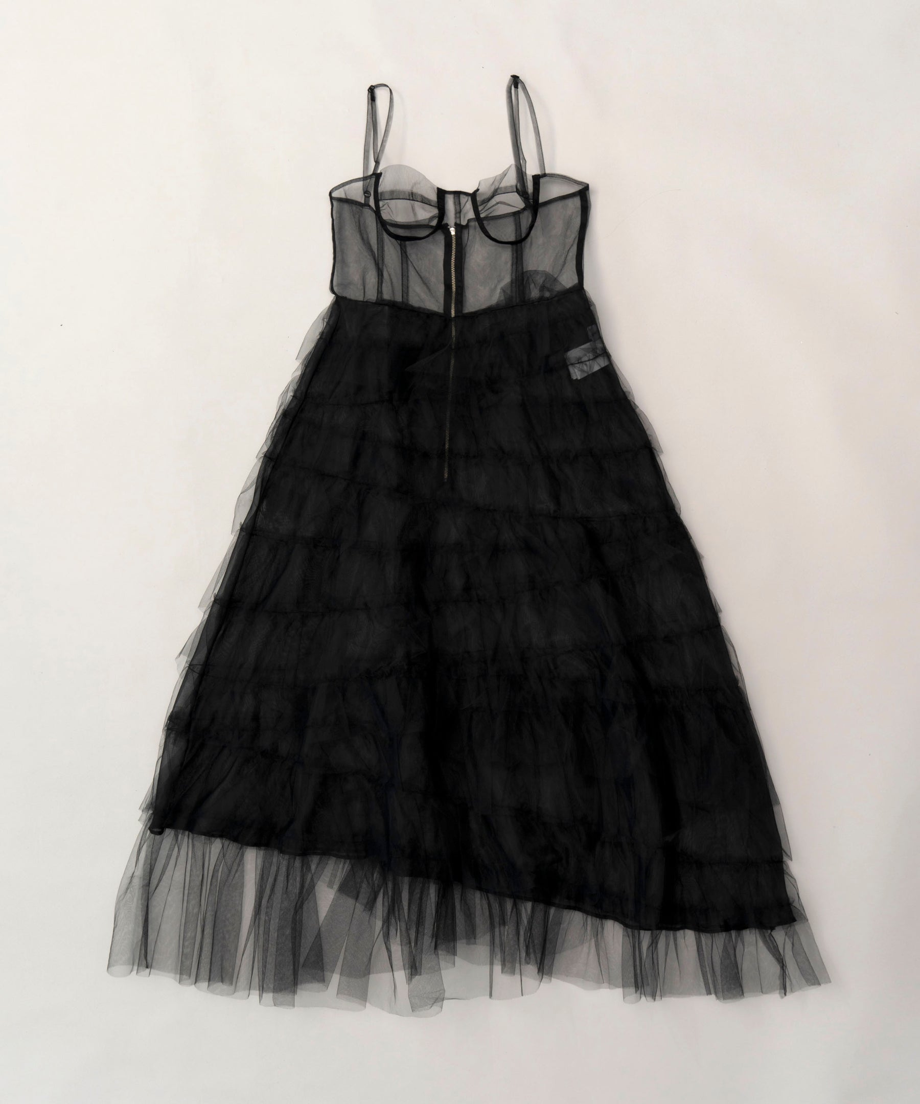 B.MARIA Glen check tulle tiered onepiece