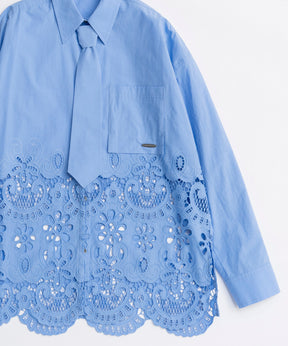 【26SPRING PRE-ORDER】Hem Embroidery Tie Shirt