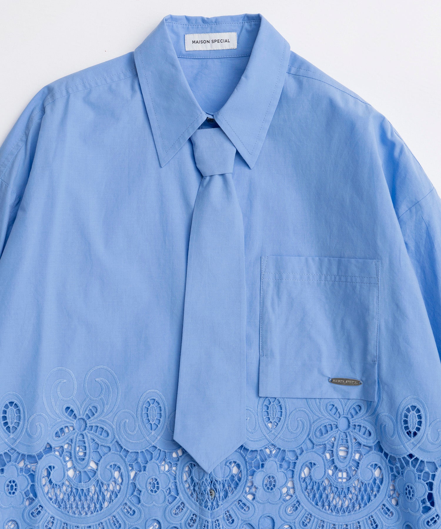 【26SPRING PRE-ORDER】Hem Embroidery Tie Shirt