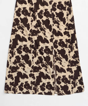 【25SPRING PRE-ORDER】COW Printed Maxi Skirt