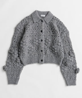 【26WINTER PRE-ORDER】Floral Mesh Cardigan