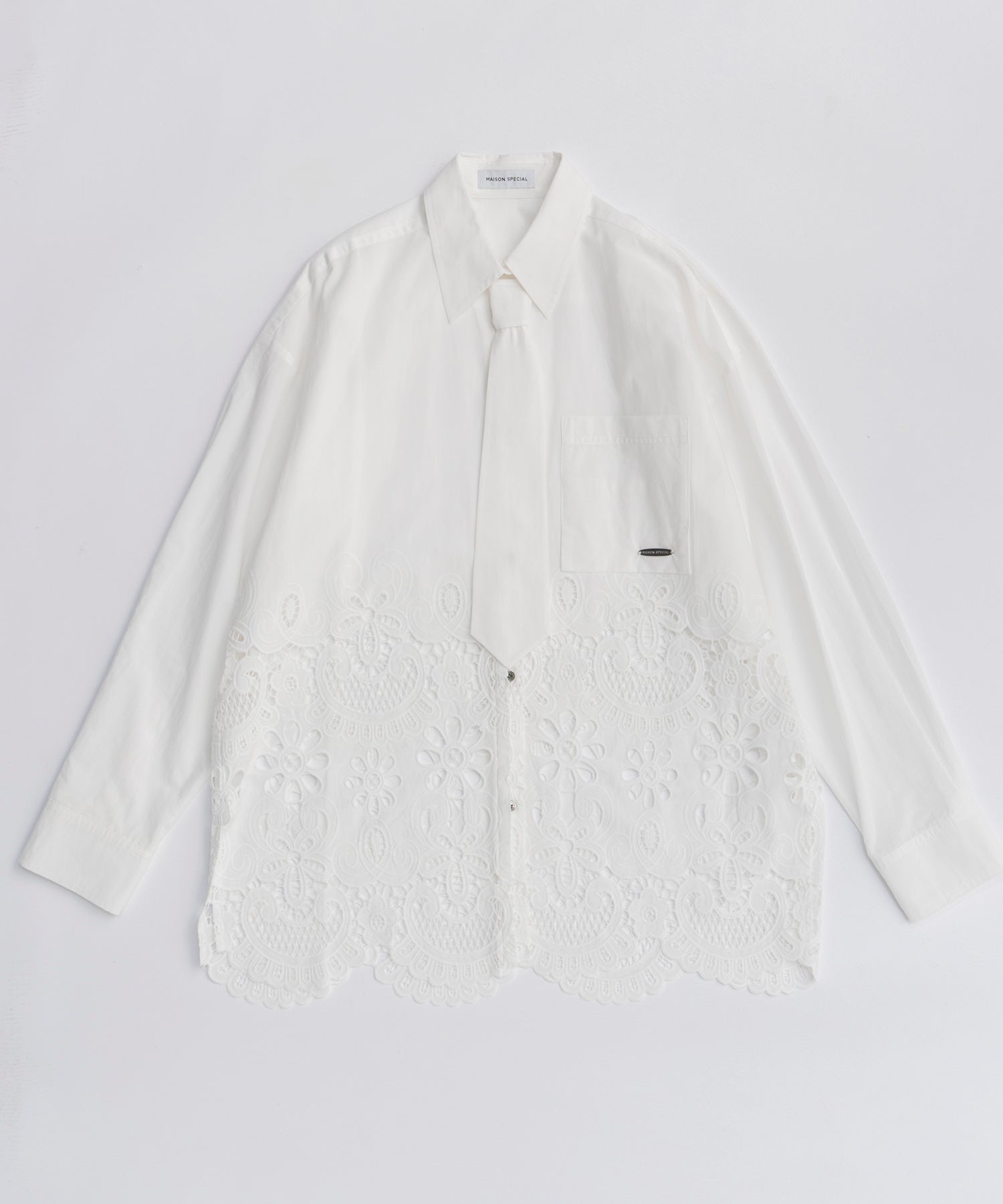 【26SPRING PRE-ORDER】Hem Embroidery Tie Shirt