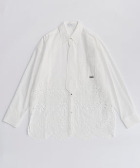 【26SPRING PRE-ORDER】Hem Embroidery Tie Shirt