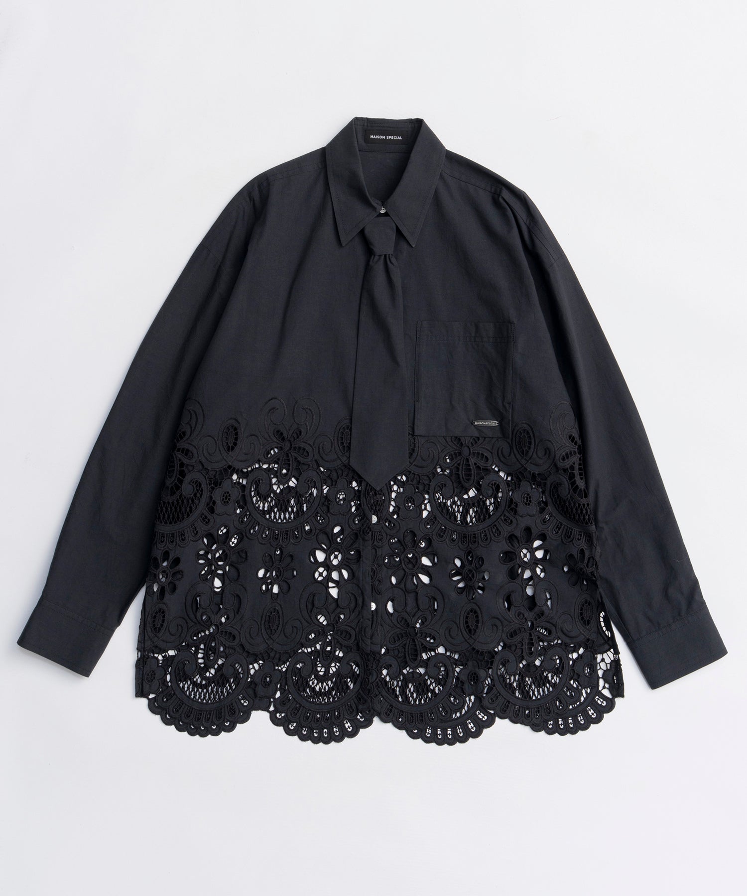 【26SPRING PRE-ORDER】Hem Embroidery Tie Shirt