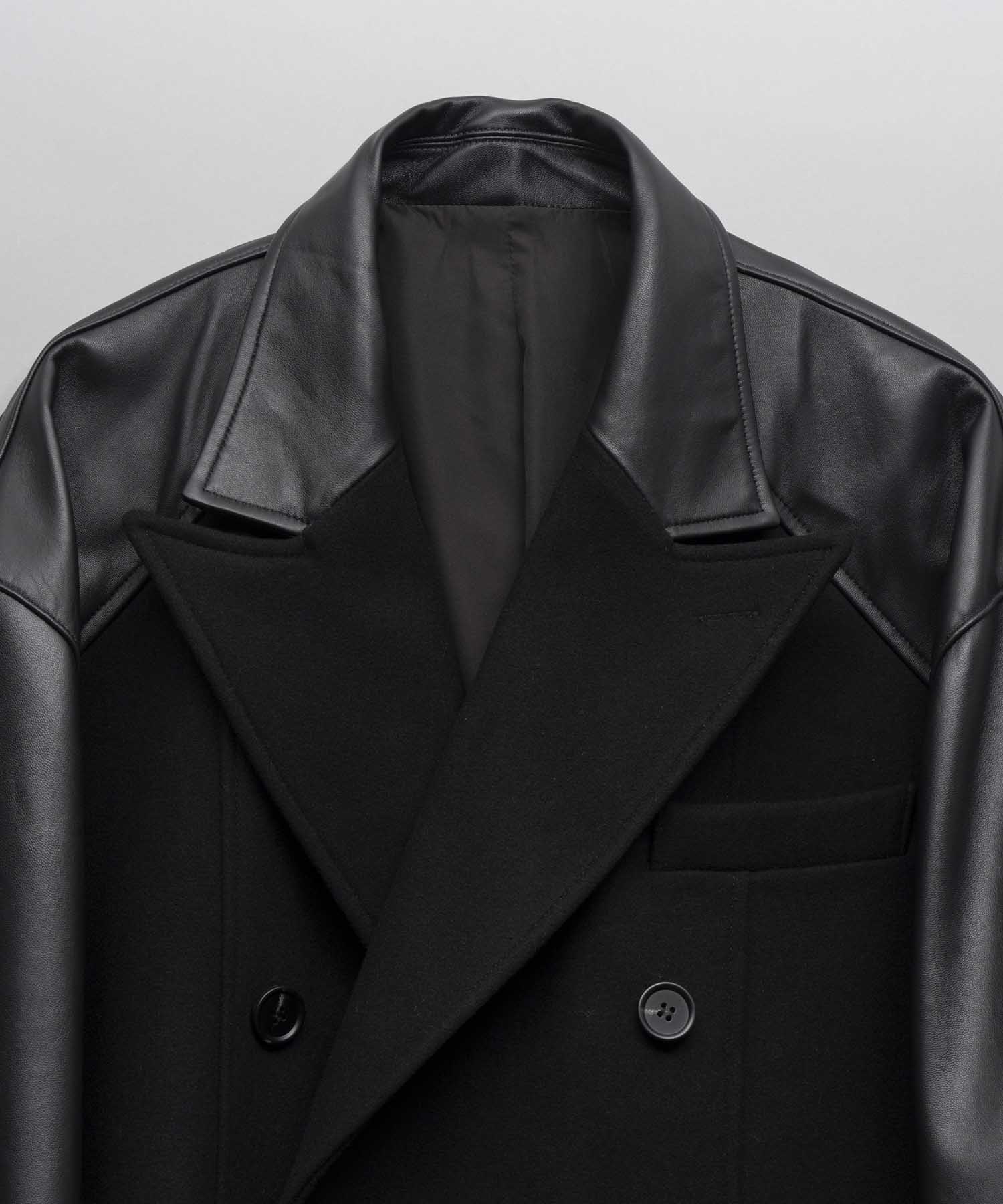 【24AW PRE-ORDER】Sheep Leather Prime-Over Pea Coat