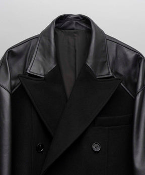 [24AW Pre-Order] Sheep Leather Prime-Over Pea Coat