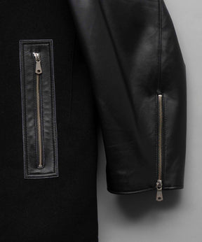 [24AW Pre-Order] Sheep Leather Prime-Over Pea Coat