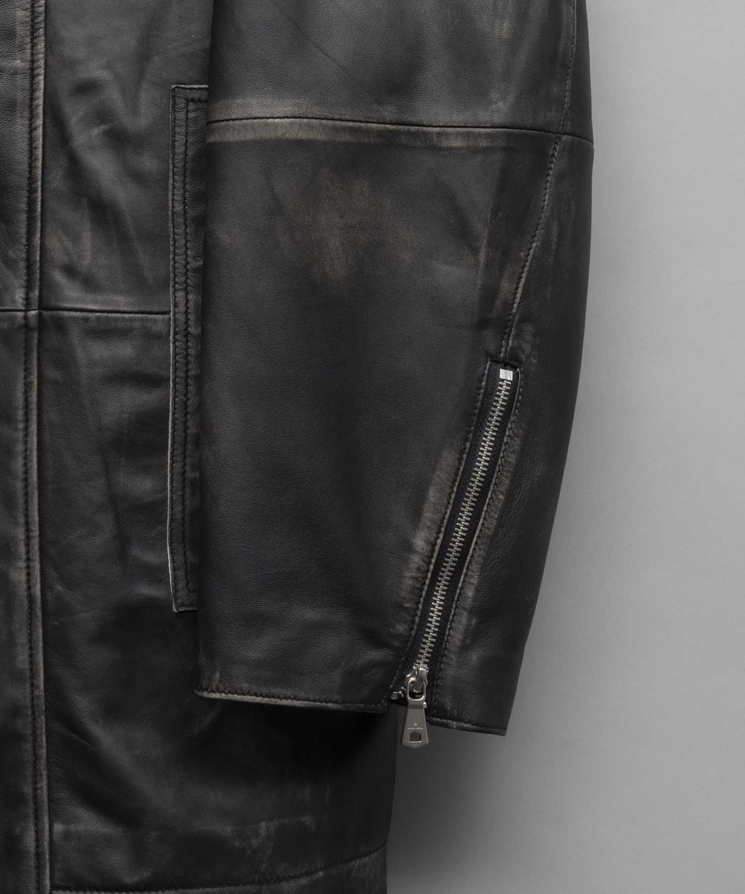 【24AW PRE-ORDER】Sheep Leather Prime-Over Pea Coat