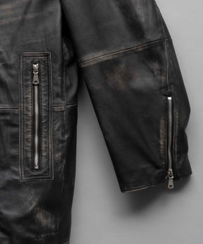 [24AW Pre-Order] Sheep Leather Prime-Over Pea Coat