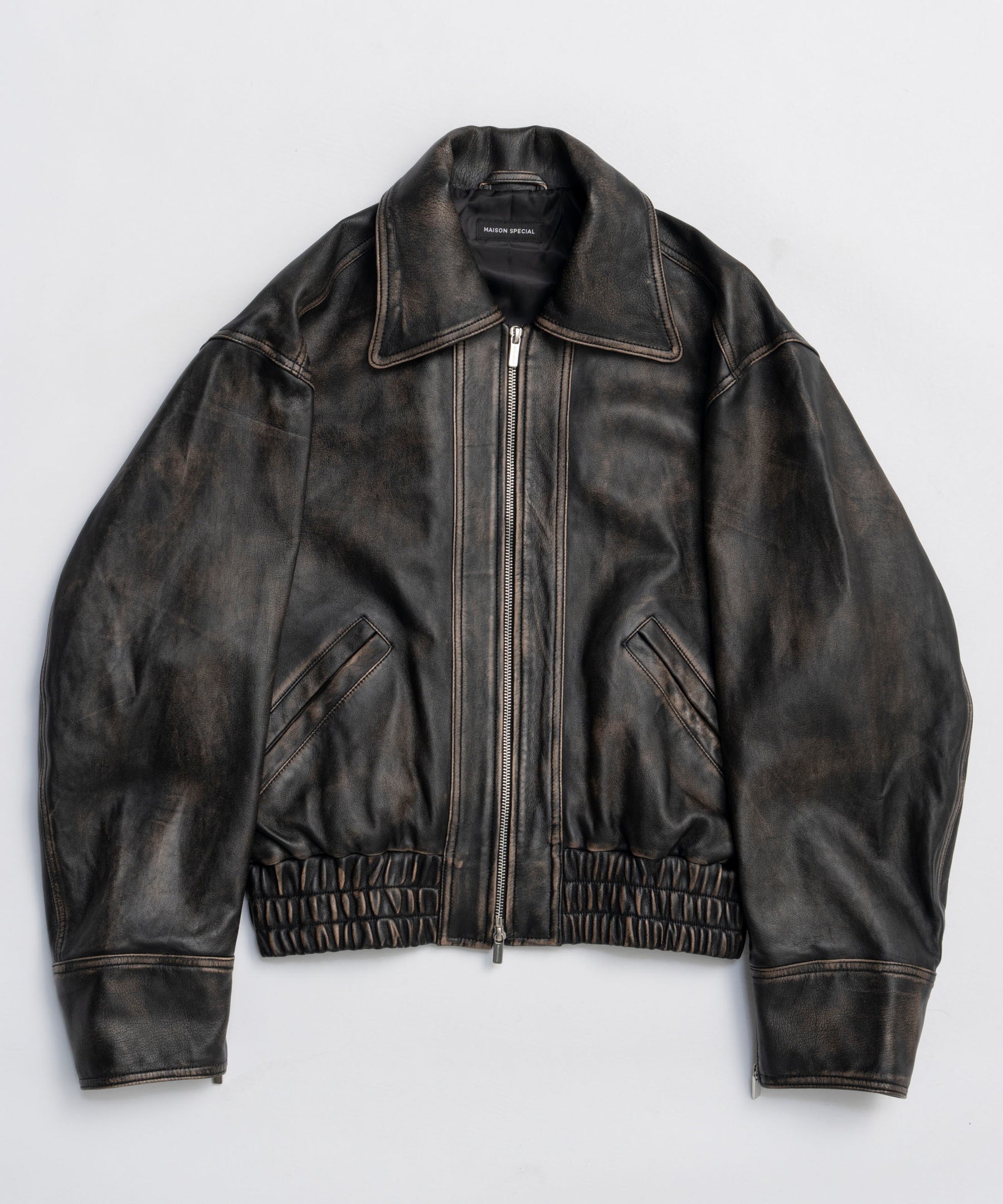 [25周期预订]真正的皮革拉链布鲁森