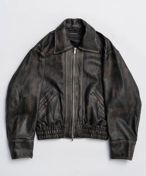 [25周期预订]真正的皮革拉链布鲁森